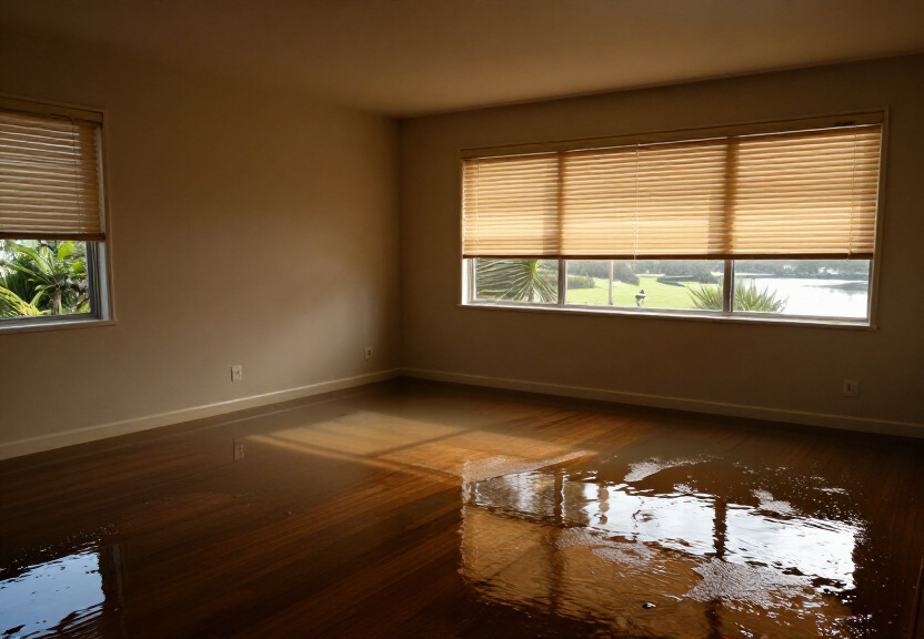 Flooded commercial space in Merrylands before restoration